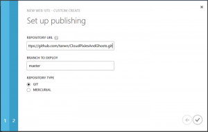 Create Azure Web Site - Step 3