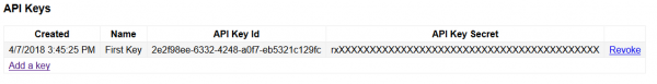 Revoked API Key disappears, success!