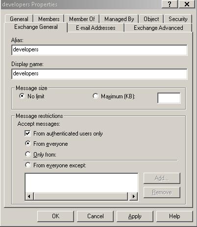 new distribution group settings