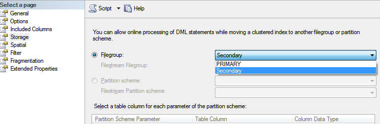 Index Properties